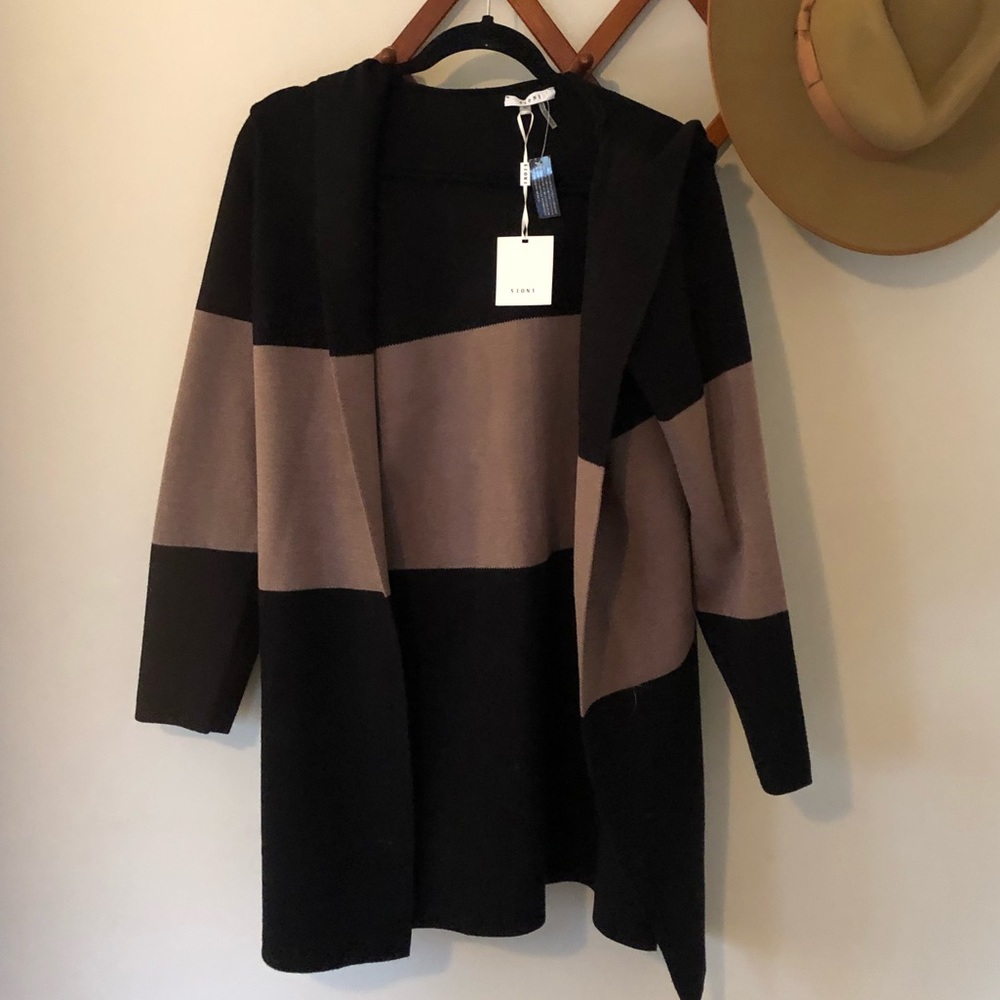 Sioni Stripe Hooded Cardigan